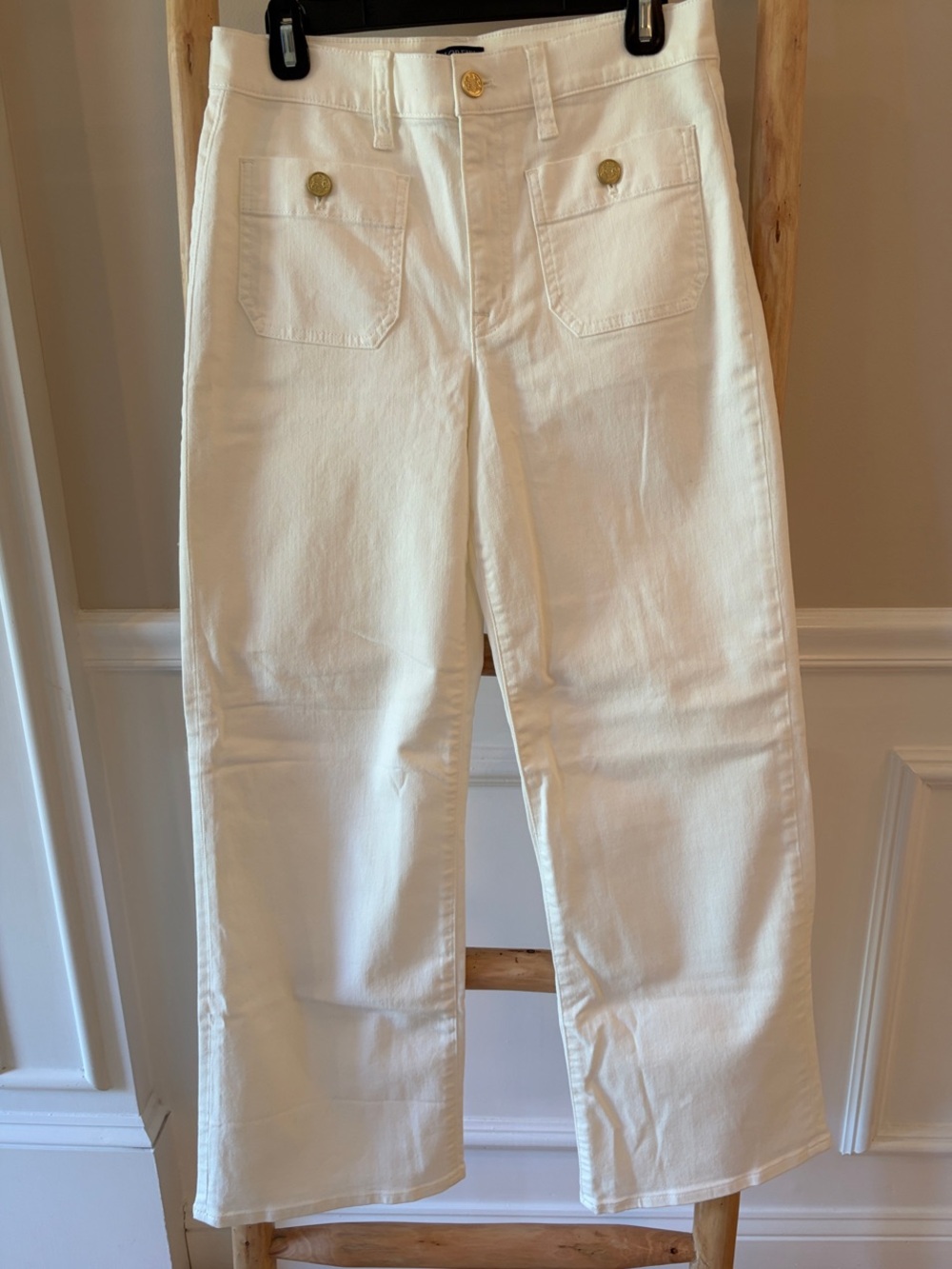 J. Crew White Slim Wide-Leg Jeans